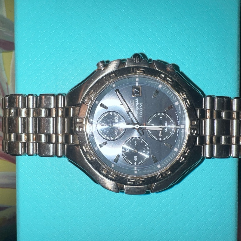 Silver Chronograph Watch - image 2